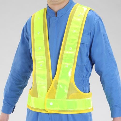 ミズケイ LED安全ベスト(ビッグサイズ・黄/黄) EA983R-526 4550061620915【別送品】