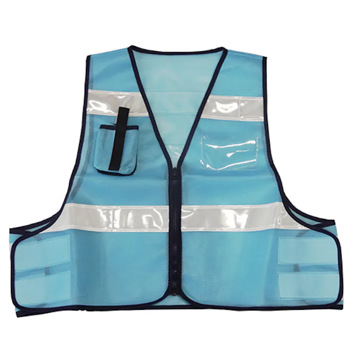 ESCO 防犯ベスト(スカイブルー) 安全ベスト・マーカーバンド 4550061558423 EA983R-87(CDC)【別送品】