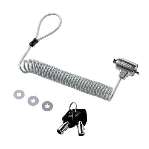 サンワサプライ パソコンセキュリティワイヤー φ4.2mmx0.3-1.9m EA983TS-226 4550061965085【別送品】