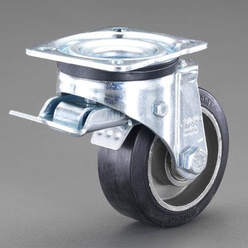 キャスター(自在金具・前輪ブレーキ付) 100mm EA986JF-100 4518340794481【別送品】