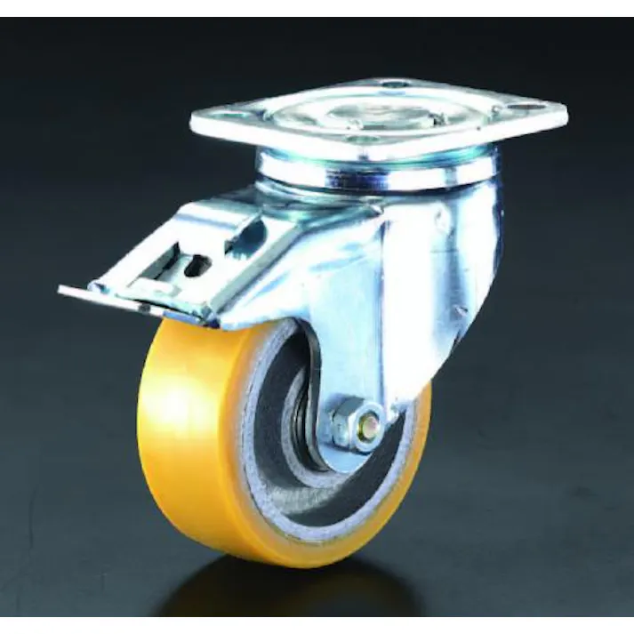 ESCO 125mm キャスター(自在金具・後輪ブレーキ付) 運搬車用キャスター(Blickle) 4518340794849 EA986KG-12(CDC)【別送品】