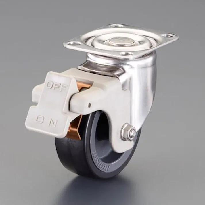ナンシン 65mm キャスター(自在金具・ブレーキ付・ステンレス製) 運搬車用キャスター 4550061557549 EA986PT-551(CDC)【別送品】