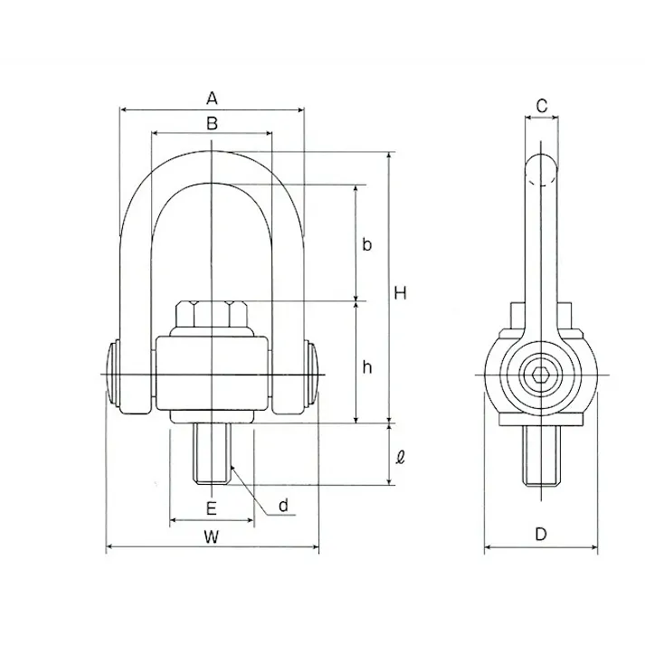ESCO 0.3ton/M8 x11mm マルチアイボルト 取付型フック、アイナット・ボルト 4548745821185 EA987GY-8(CDC)【別送品】
