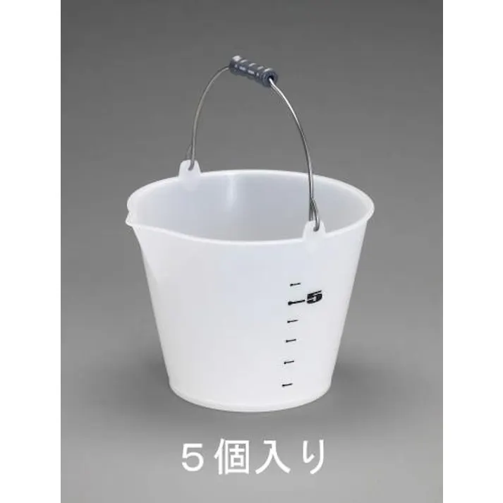 テラモト 14L 目盛付バケツ(5個) バケツ、ピックアップ、ごみ箱 4548745612592 EA991PH-14(CDC)【別送品】