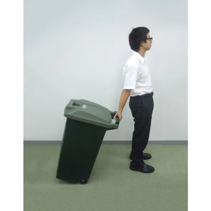 ESCO 90L ダストボックス(キャスター付/グリーン) バケツ、ピックアップ、ごみ箱 4518340507463 EA995AA-172(CDC)【別送品】