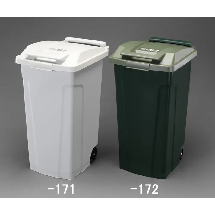 ESCO 90L ダストボックス(キャスター付/グリーン) バケツ、ピックアップ、ごみ箱 4518340507463 EA995AA-172(CDC)【別送品】