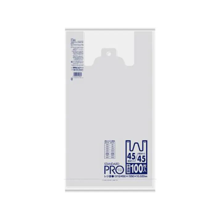 日本サニパック ポリ袋(半透明/取っ手付/100枚) 45号/45号 EA995AF-16 4550061822203【別送品】