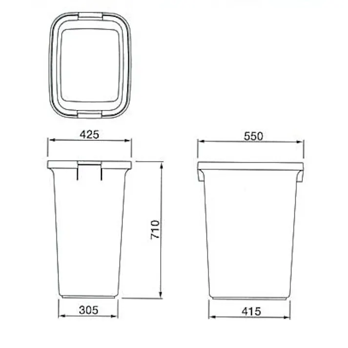 ESCO 90L ダストボックス(蓋付) バケツ、ピックアップ、ごみ箱 4518340509634 EA995CA-124(CDC)【別送品】
