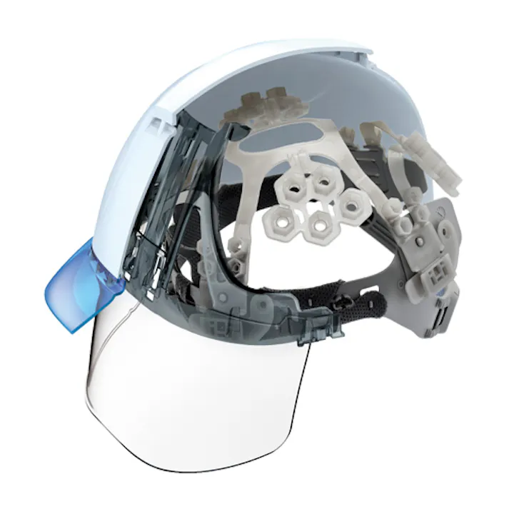 谷沢製作所(タニザワ) ヘルメット(通気孔/ワイドシールドレンズ付/青) EA998BB-7 4550061996065【別送品】