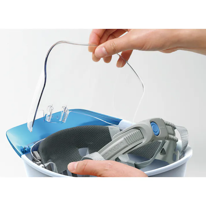 谷沢製作所(タニザワ) ヘルメット(通気孔/ワイドシールドレンズ付/青) EA998BB-7 4550061996065【別送品】