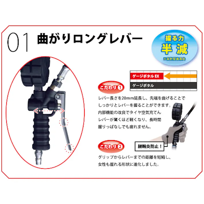 旭産業 タイヤゲージ&チャック(ISOホイール用) 120-1200kPa EA123CH-16 4550061509654【別送品】