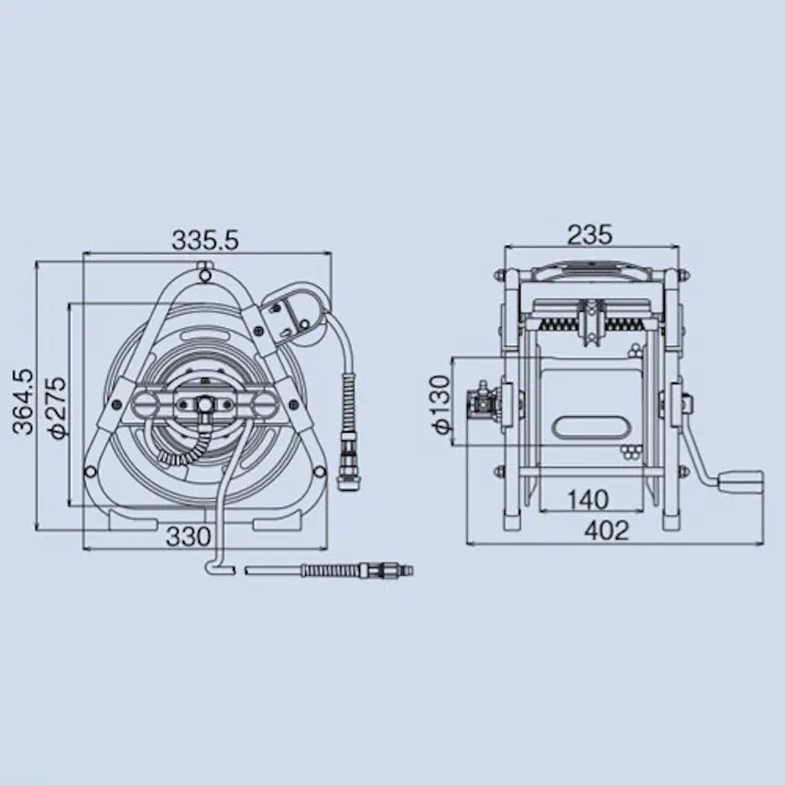 ハタヤリミテッド(HATAYA)エアーホースリール(ウレタン製) 8.5mmx20m EA124BA-2B 4550061939505【別送品】