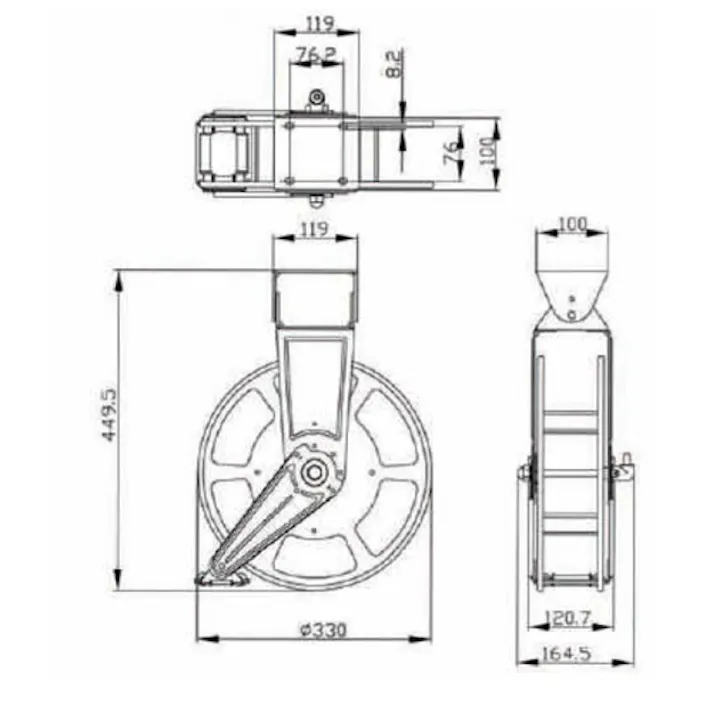 自動巻エアーホースリール 9.5mmx15m EA124BT-9.5 4548745186666【別送品】