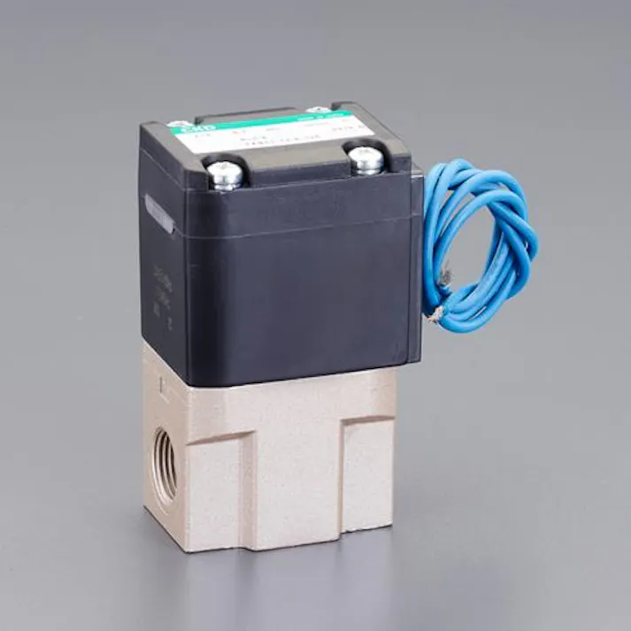 ESCO A100V・Rc3/8”(4.00mm) 2方向電磁弁 エアー配管用バルブ、フットスイッチ、サイレンサー 4550061520581 EA153HA-47(CDC)【別送品】