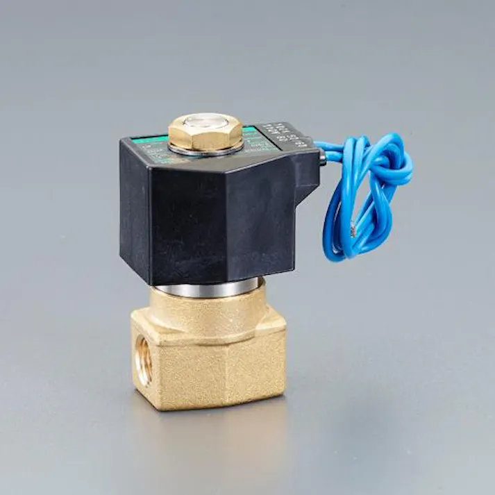 ESCO A100V・Rc1/4”(2.00mm) 2方向電磁弁 エアー配管用バルブ、フットスイッチ、サイレンサー 4550061517727 EA153HA-5(CDC)【別送品】