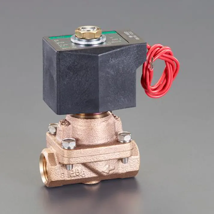 ESCO AC200V・Rc3/8” 2方向電磁弁(パイロットキック式) エアー配管用バルブ、フットスイッチ、サイレンサー 4550061511626 EA153HC-4(CDC)【別送品】