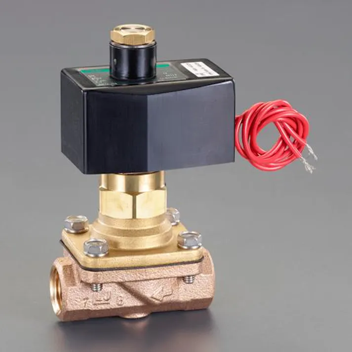 ESCO AC200V・Rc1/2” 2方向電磁弁(パイロットキック式) エアー配管用バルブ、フットスイッチ、サイレンサー 4550061508893 EA153HC-42(CDC)【別送品】