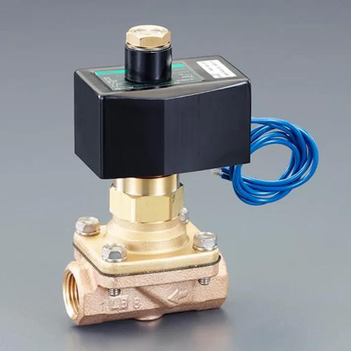 ESCO AC100V・Rc3/4” 2方向電磁弁(パイロットキック式) エアー配管用バルブ、フットスイッチ、サイレンサー 4550061508909 EA153HC-43(CDC)【別送品】