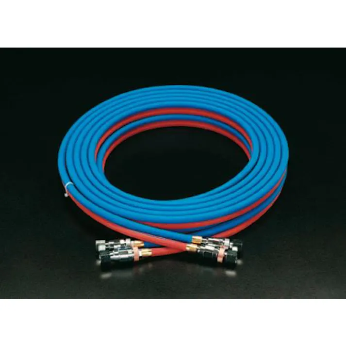 ESCO (5+5mm)x10m カプラ付ツインホース 銅配管溶接器、ブロートーチ、ロウ材 4518340343818 EA300AC-10(CDC)【別送品】