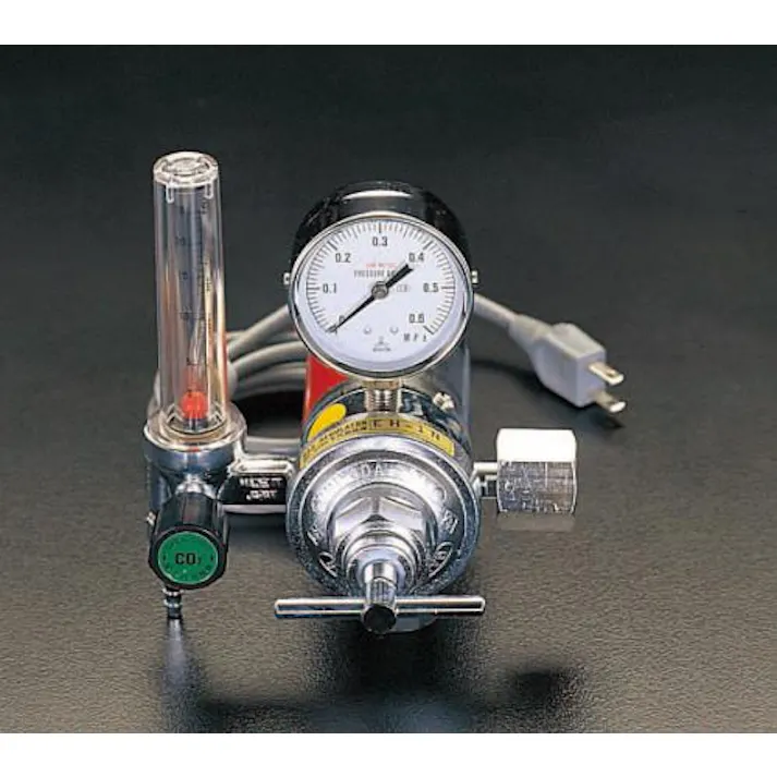 ESCO 炭酸ガス調整器(溶接ヒーター付) チッソブロー、気密試験・ガス漏れ検知器・検知液 4518340343689 EA316EB(CDC)【別送品】