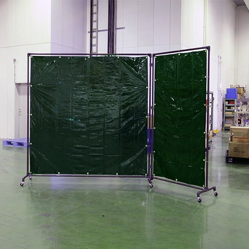 1000x2000mm 溶接作業フェンスセット 緑色 エスコ EA334BM-20G (63-3208-44) エスコ 1000x2000mm 溶接作業フェンスセット(ダークグリーン) EA334BT