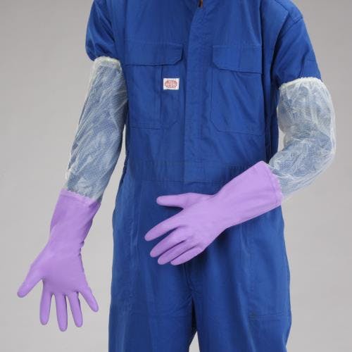 ショーワグローブ 手袋(腕カバー付/厚手・塩化ビニール) [L/650mm] EA354GH-2 4548745805086【別送品】