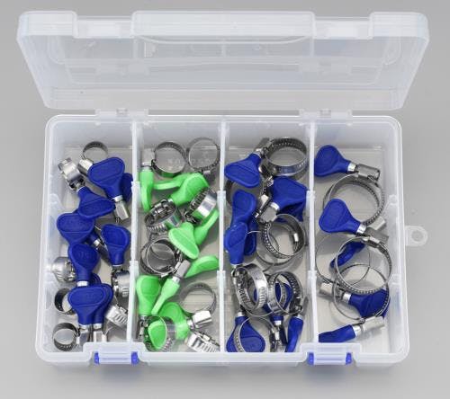手締めホースクランプセット(ステンレス製) 8-32mm EA463HB-100 4518340941076【別送品】