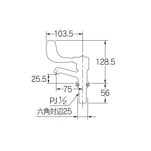 カイ カクダイ 立水栓・レバー式(二条ねじ) PJ 1/2” EA468B-43A