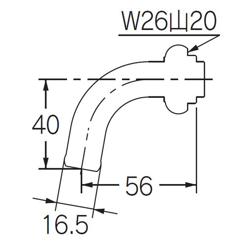 カクダイ 回転吐水口 W26-20T EA468BZ-57 4548745958096【別送品