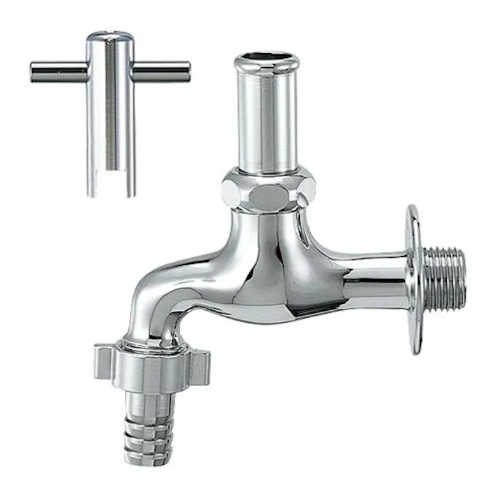カクダイ PJ1/2” 横水栓(共用栓・ホースニップル付) 水栓金具・部品 4548745946376 EA468CB-11(CDC)【別送品】