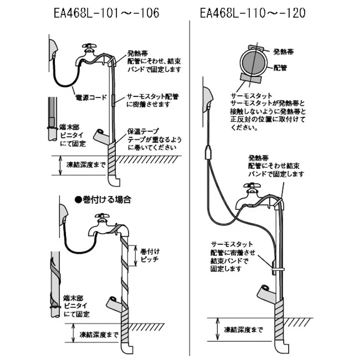 八光電機(HAKKO) 水道凍結防止帯(金属配管用) 60W/4m EA468L-104 4550061207512【別送品】