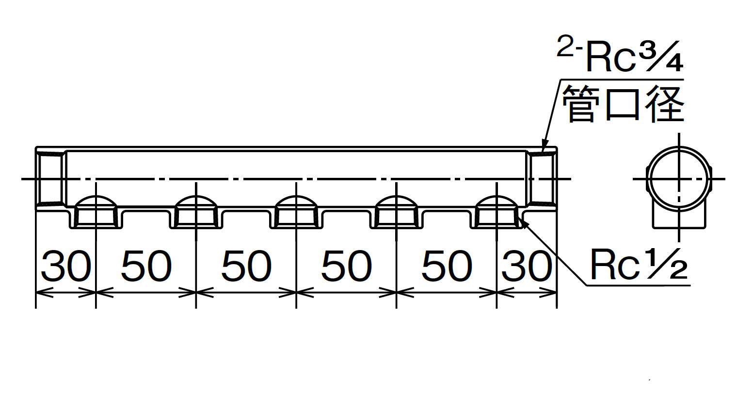 ダブルヘッダー　人気2色セット オンダ製作所 ヘッダー(2分岐/ステンレス製) Rc3/4”xRc1/2” EA469AZ-62