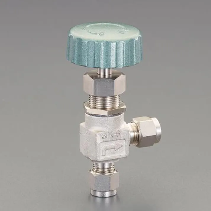 ESCO 6mm ニードルバルブ(アングル型/ステンレス製) 空気・水その他配管継手 4550061568941 EA470CM-306(CDC)【別送品】
