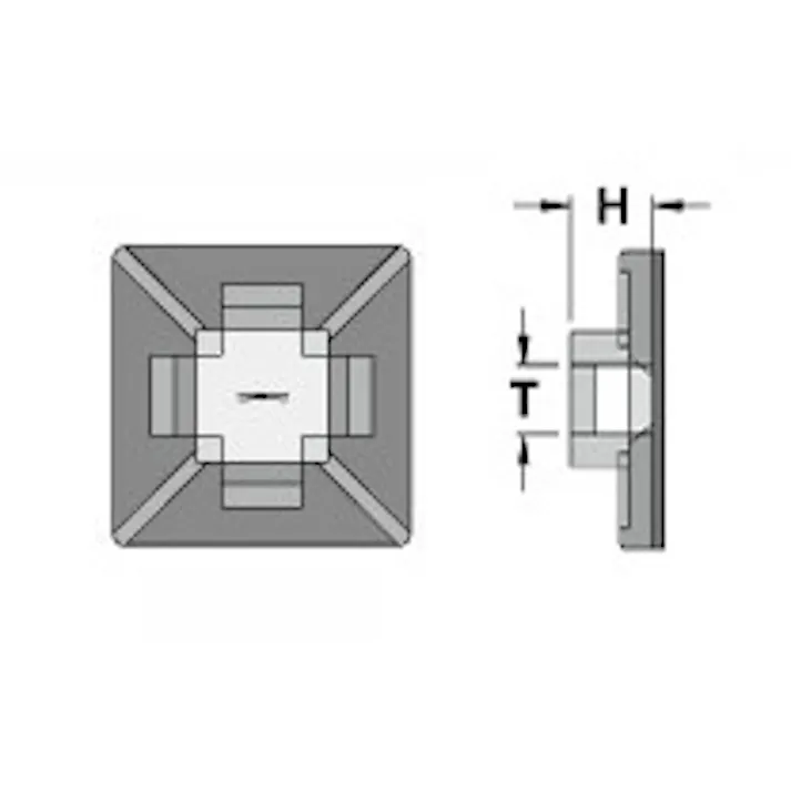 結束バンド用ベース(粘着付/100個) 12.5x12.5mm EA475EZ-12 4548745898057【別送品】