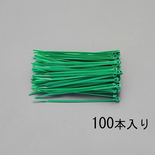 結束バンド(緑/100本) 150x3.6mm EA475G-150 4550061449608【別送品】
