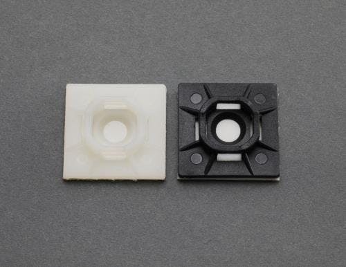 結束バンド用ベース(粘着付/黒5個) 25x25mm EA475GB-22 4550061321348【別送品】