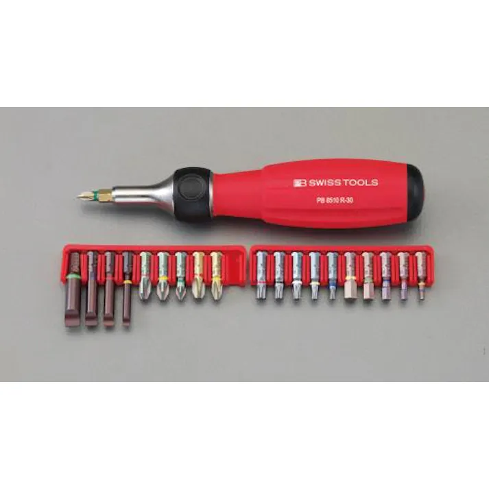 PBSWISSTOOLS ドライバービットセット(ラチェット式ハンドル付) 差替式ドライバー(PB) 4548745194500 EA550PB(CDC)【別送品】