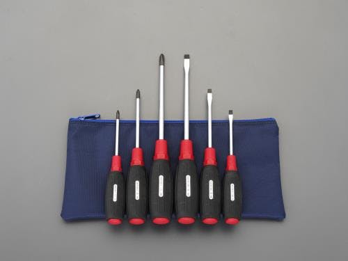 ESCOオリジナル ドライバー(ケース付) [+-] 6本組 EA557AS-600 4518340941731【別送品】