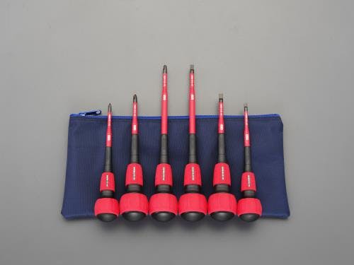 ESCOオリジナル ドライバー(絶縁・細軸) [+-] 6本組 EA557BM 4518340650633【別送品】