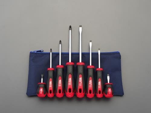 ESCOオリジナル ドライバー(ケース付) [+-] 8本組 EA557DC-800 4518340941786【別送品】