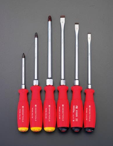 PBSWISSTOOLS ドライバー(手元六角) [+-] 6本組 EA560PF 4548745217582【別送品】