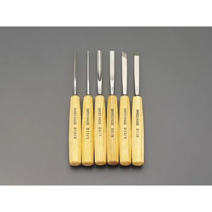 ESCO 6本組 彫刻のみ かんな、のみ、彫刻刀、切出しナイフ 4518340142572 EA588GA-6(CDC)【別送品】