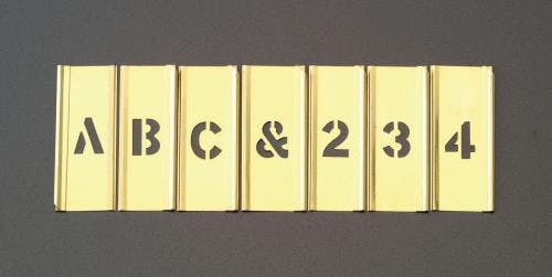 ステンシルプレート(真鍮製) 約76mm/45枚組 EA591BX-7 4548745152739【別送品】