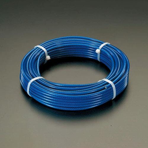 ワイヤーロープ(スチール製・PVCコート) 4/6mmx20m/6x7 EA628SM-42 4518340432840【別送品】