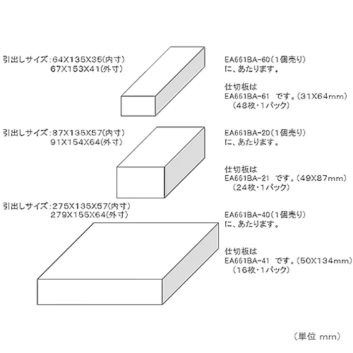 パーツキャビネット 307x150x555mm/11段 40個 EA661BA-5 4518340868076【別送品】