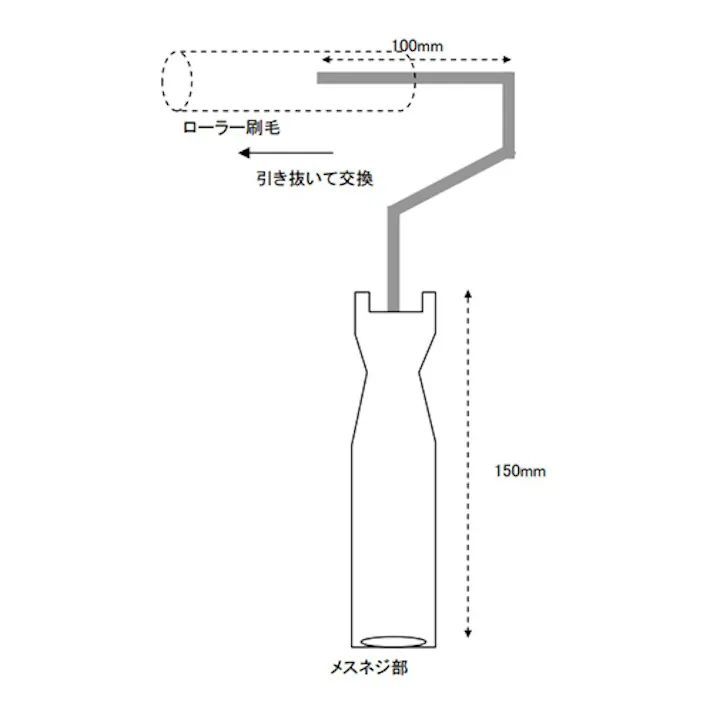ローラー刷毛ハンドル 100x305mm(6mm) EA109NC-1A 4518340280014【別送品】