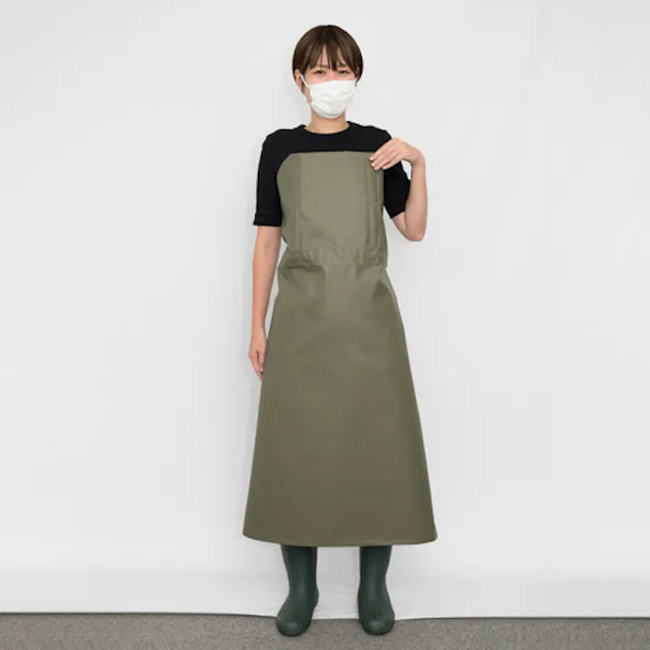 イノベックス(日本ウェーブロック) エプロン(ワンタッチ脱着/OD) 110x75cm EA355BA-53 4518340176355【別送品】