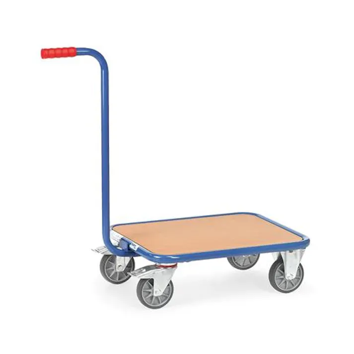 ハンドル付木天板ドーリー(ブレーキ付) 600x500/250kg EA520AD-4 4550061426180【別送品】