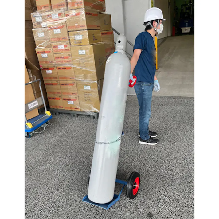 ボンベ用ハンドトラック φ230mm EA520FD-57 4550061426036【別送品】