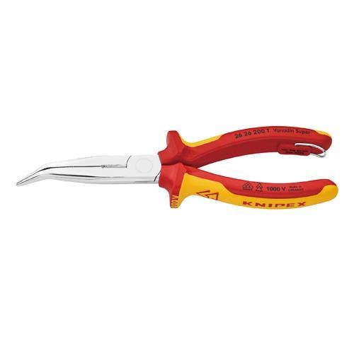 KNIPEX(クニペックス) 絶縁ラジオペンチ(グリップ/先曲/落下防止) 200mm EA537KE-201 4518340147256【別送品】